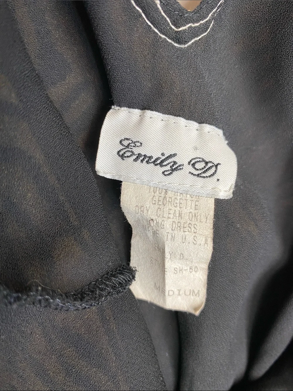 Vintage Emily D. Tiger Animal Print Georgette Maxi Dress Open Back Size Medium - Picture 6 of 6